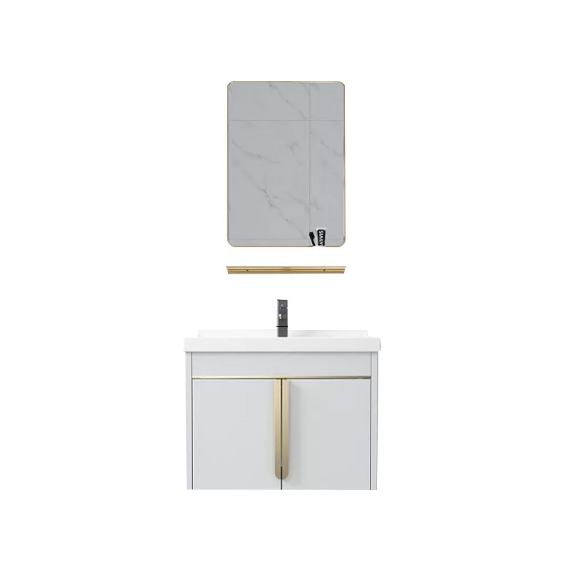 Modern Sink Vanity Metal Color Block Mount Bathroom Vanity Cabinet