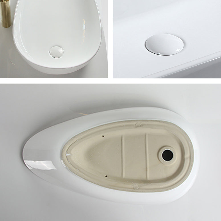 Modern Vessel Sink Specialty Porcelain with Pop-Up Drain Vessel Bathroom Sink