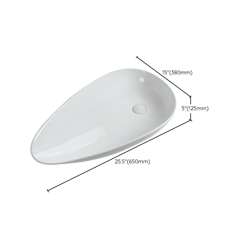 Modern Vessel Sink Specialty Porcelain with Pop-Up Drain Vessel Bathroom Sink