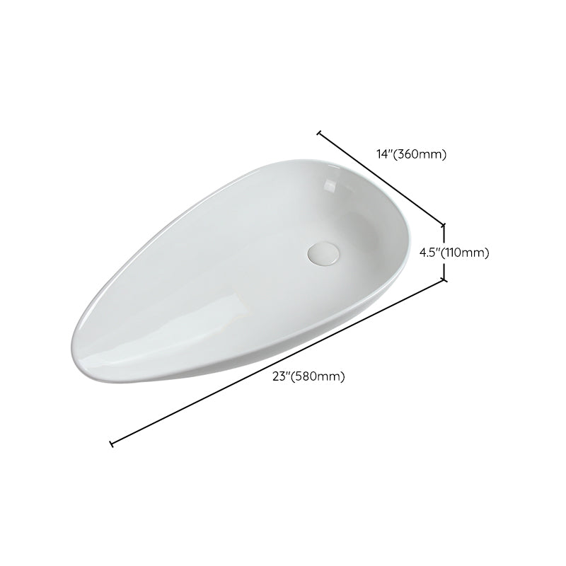 Modern Vessel Sink Specialty Porcelain with Pop-Up Drain Vessel Bathroom Sink
