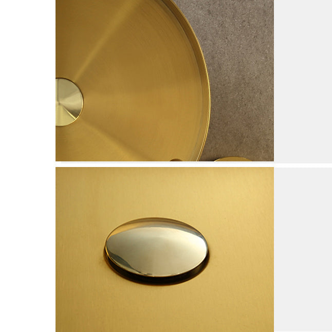 Modern Metal Bathroom Sink Round Bathroom Sink with Basin and Faucet