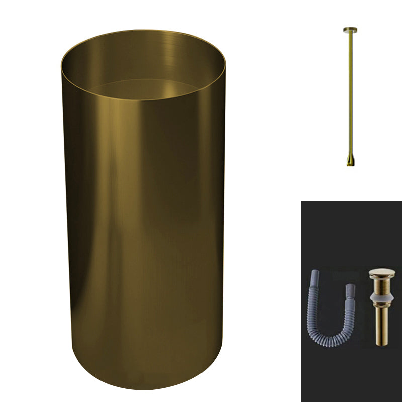Modern Metal Bathroom Sink Round Bathroom Sink with Basin and Faucet