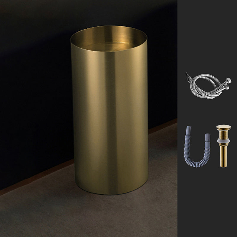 Modern Metal Bathroom Sink Round Bathroom Sink with Basin and Faucet