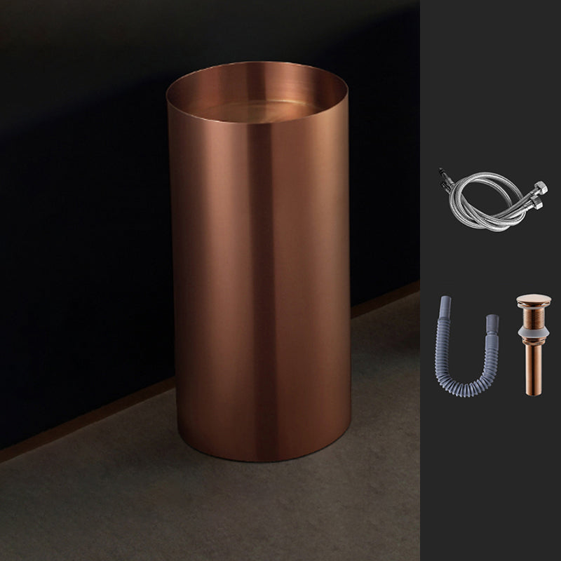 Modern Metal Bathroom Sink Round Bathroom Sink with Basin and Faucet