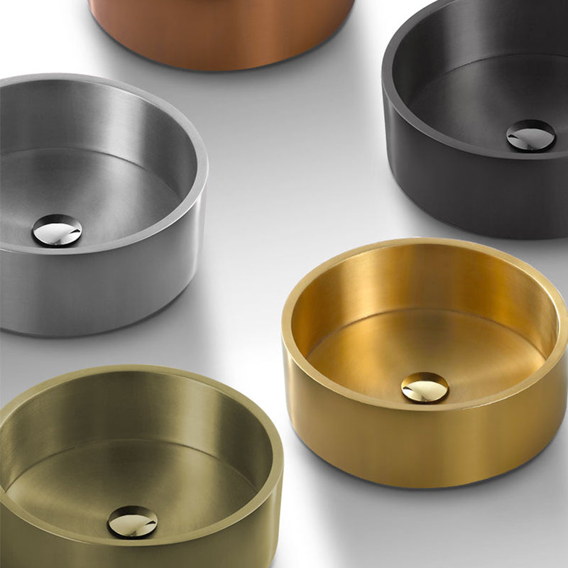 Metal Bathroom Sink Round Bathroom Sink with Overflow And Drain Assembly