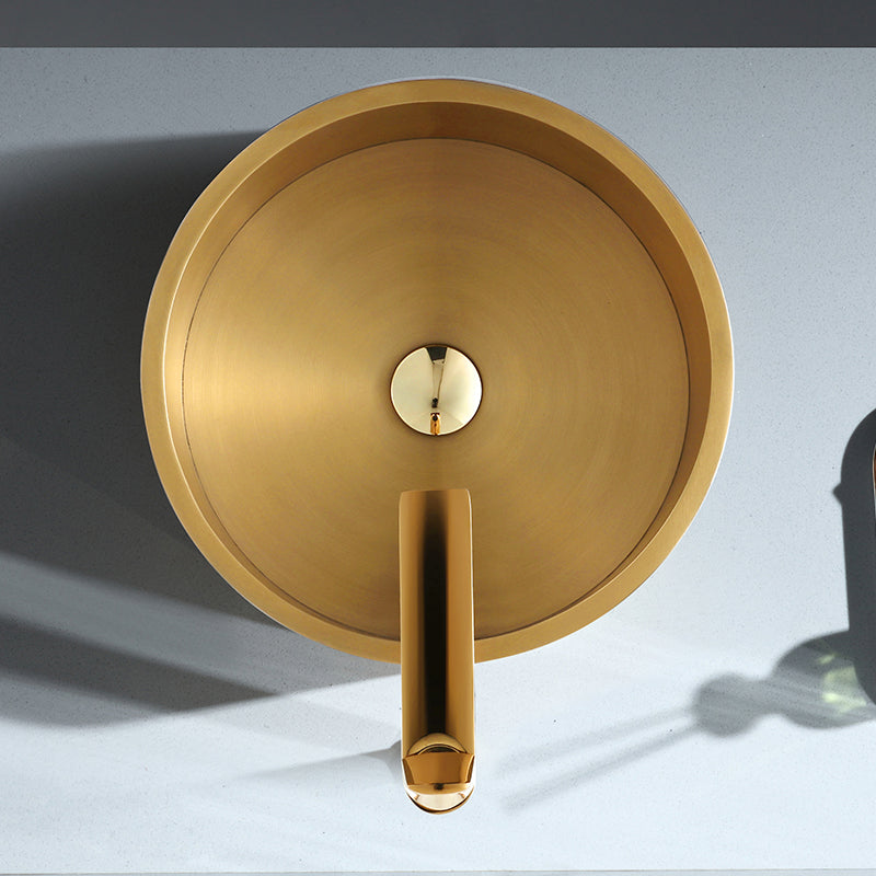Metal Bathroom Sink Round Bathroom Sink with Overflow And Drain Assembly