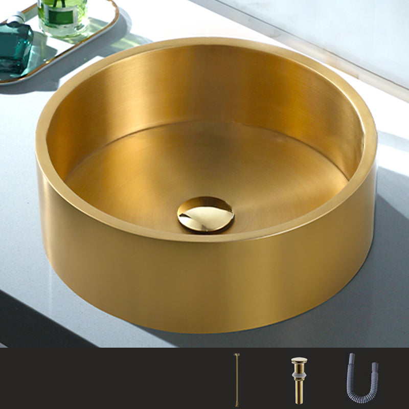 Metal Bathroom Sink Round Bathroom Sink with Overflow And Drain Assembly