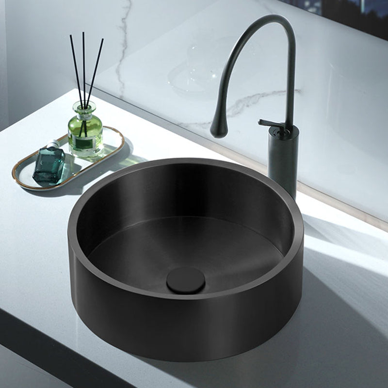 Metal Bathroom Sink Round Bathroom Sink with Overflow And Drain Assembly