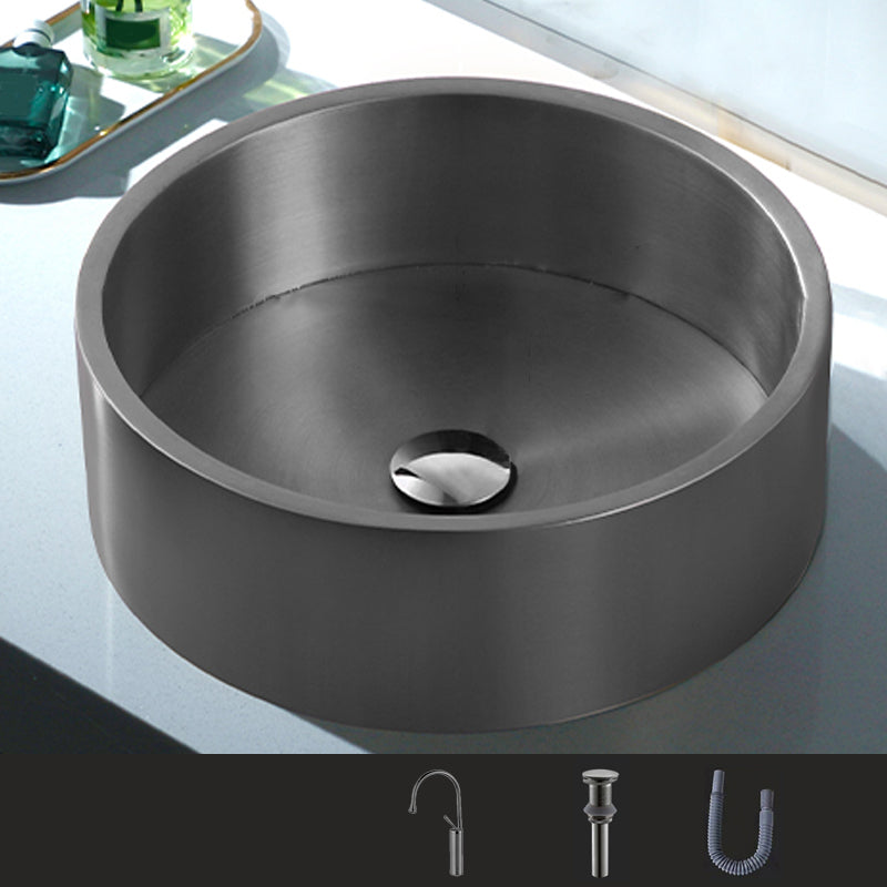 Metal Bathroom Sink Round Bathroom Sink with Overflow And Drain Assembly