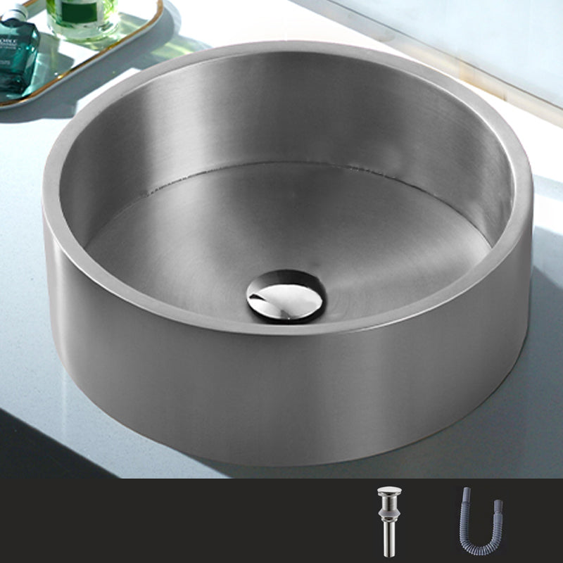 Metal Bathroom Sink Round Bathroom Sink with Overflow And Drain Assembly