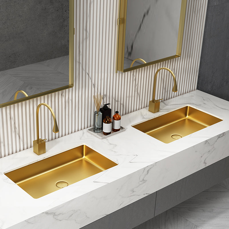 Metal Rectangular Bathroom Sink Modern Undermount Bathroom Sink