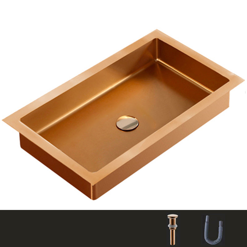 Metal Rectangular Bathroom Sink Modern Undermount Bathroom Sink