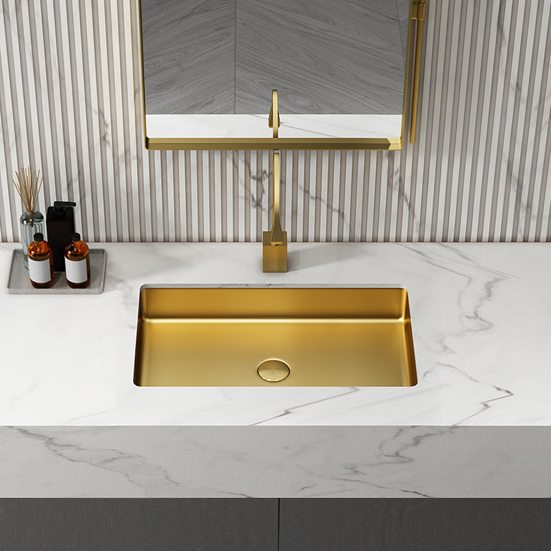 Metal Rectangular Bathroom Sink Modern Undermount Bathroom Sink