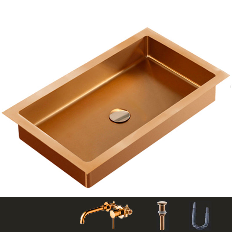 Metal Rectangular Bathroom Sink Modern Undermount Bathroom Sink