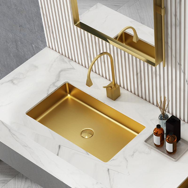 Metal Rectangular Bathroom Sink Modern Undermount Bathroom Sink
