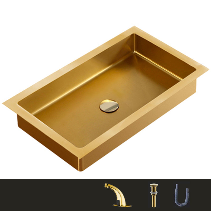 Metal Rectangular Bathroom Sink Modern Undermount Bathroom Sink