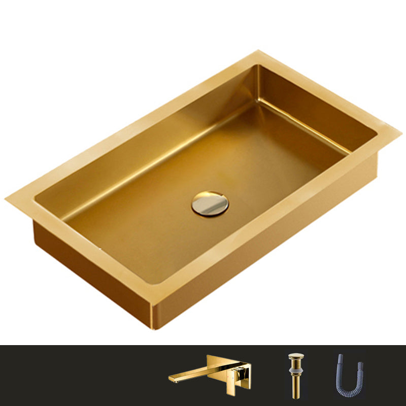 Metal Rectangular Bathroom Sink Modern Undermount Bathroom Sink