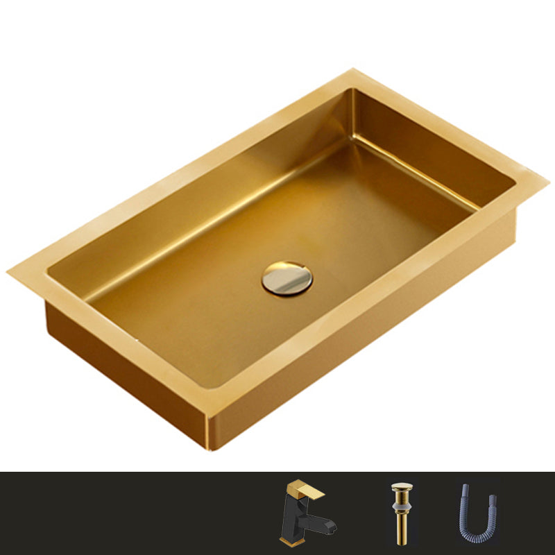 Metal Rectangular Bathroom Sink Modern Undermount Bathroom Sink