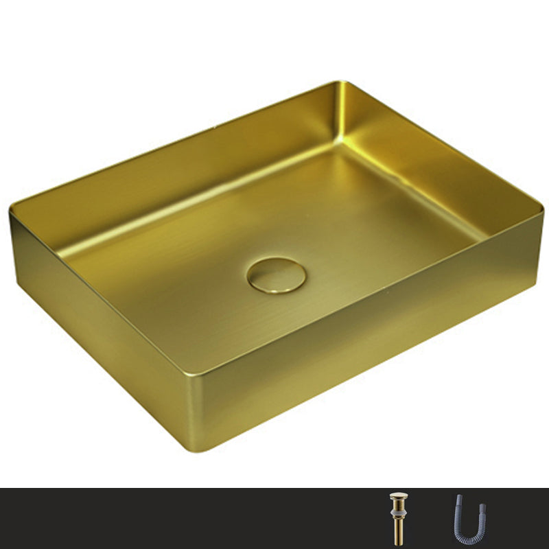 Metal Rectangular Bathroom Sink Modern Bathroom Sink with Faucet