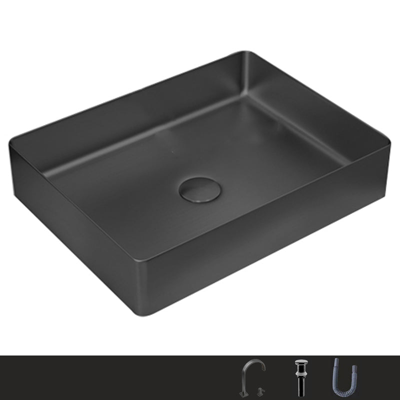 Metal Rectangular Bathroom Sink Modern Bathroom Sink with Faucet