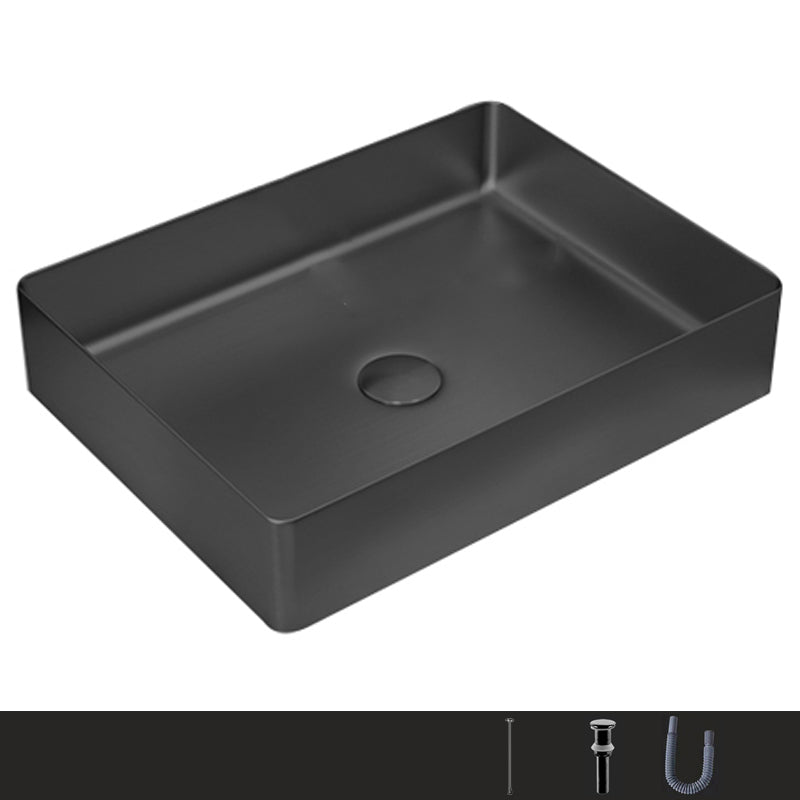 Metal Rectangular Bathroom Sink Modern Bathroom Sink with Faucet