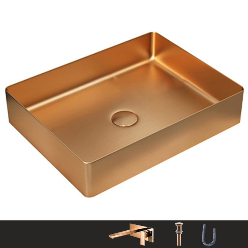 Metal Rectangular Bathroom Sink Modern Bathroom Sink with Faucet
