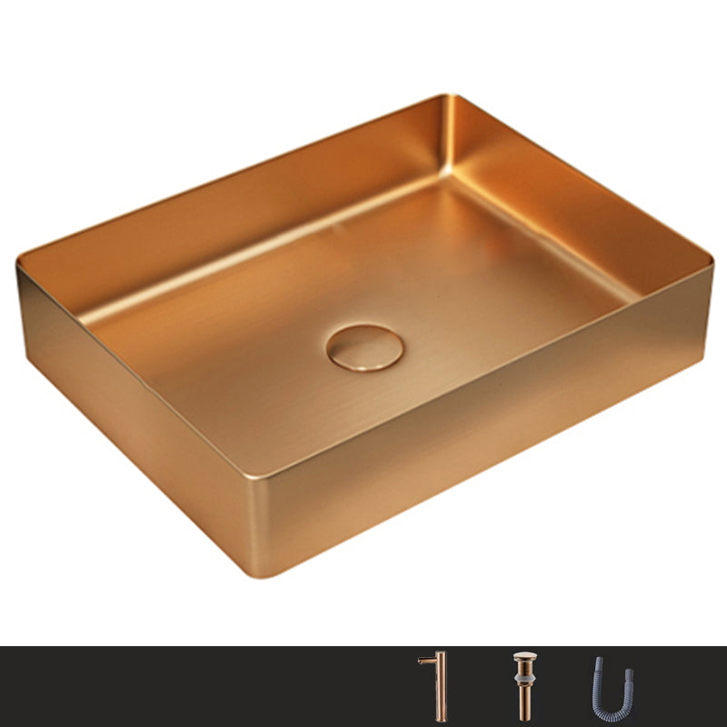 Metal Rectangular Bathroom Sink Modern Bathroom Sink with Faucet