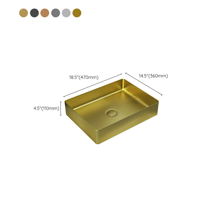 Metal Rectangular Bathroom Sink Modern Bathroom Sink with Faucet