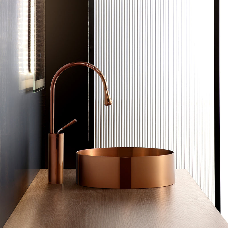 Modern Bathroom Sink Metal Wash Stand with Basin and Faucet Bathroom Sink