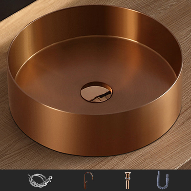 Modern Bathroom Sink Metal Wash Stand with Basin and Faucet Bathroom Sink