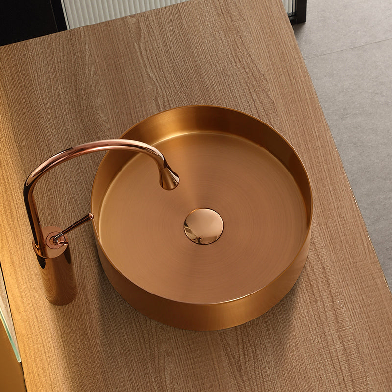 Modern Bathroom Sink Metal Wash Stand with Basin and Faucet Bathroom Sink