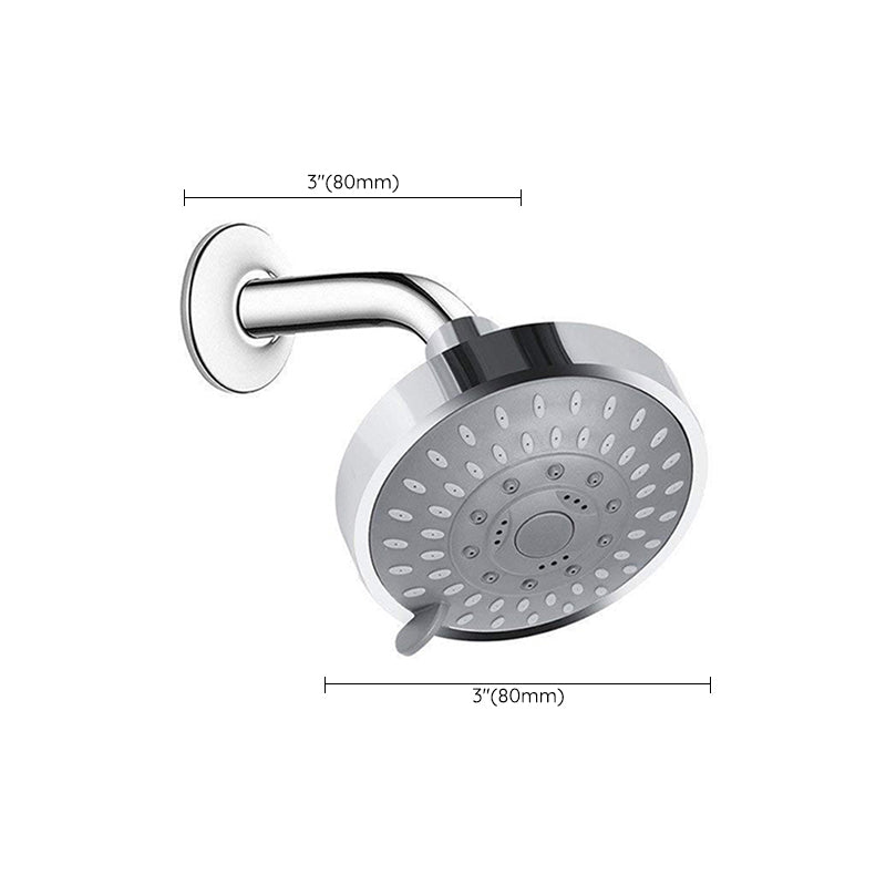 Silver Round Fixed Shower Head Modern Style Wall-Mount Showerhead