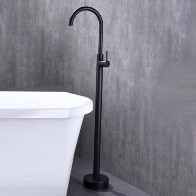 Modern Floor Mounted Metal Freestanding Tub Filler Swivel Freestanding Faucet