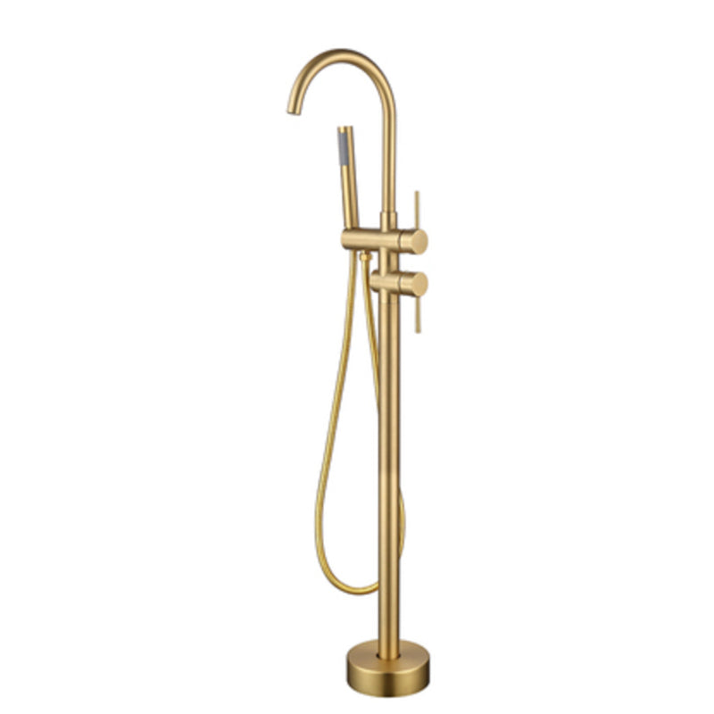 Modern Floor Mounted Metal Freestanding Tub Filler Swivel Freestanding Faucet