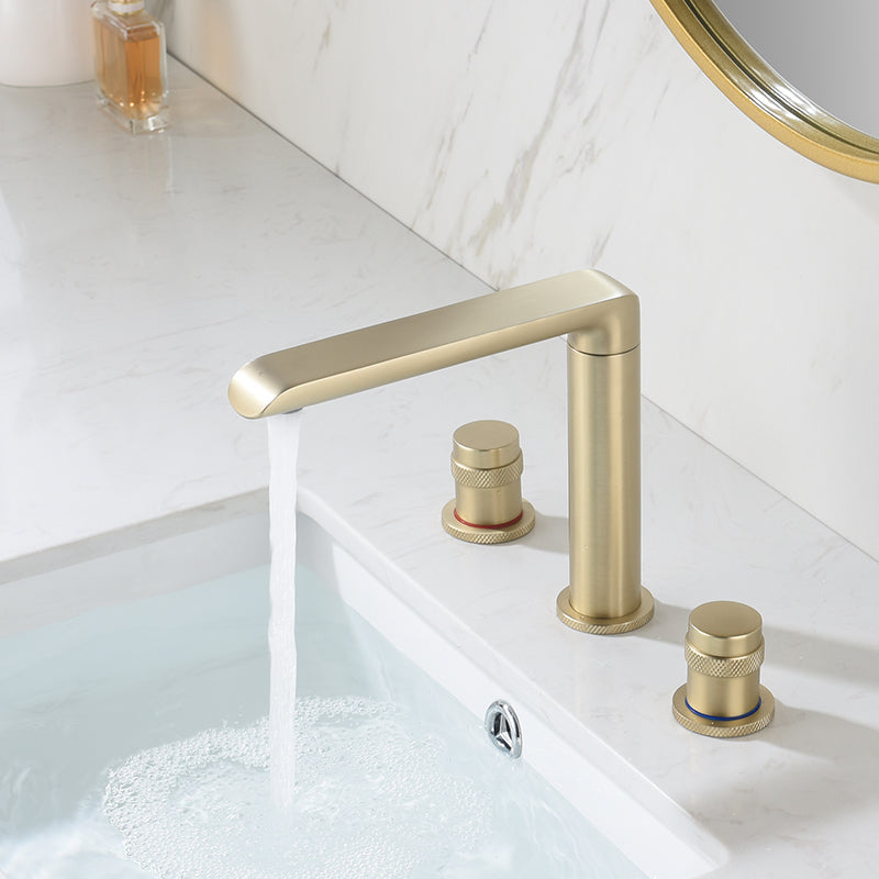 Modern Deck Mounted Copper Roman Tub Faucet Low Arc Roman Tub Faucet Set