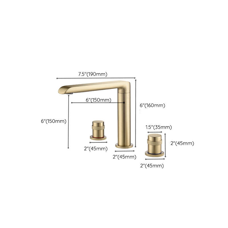 Modern Deck Mounted Copper Roman Tub Faucet Low Arc Roman Tub Faucet Set
