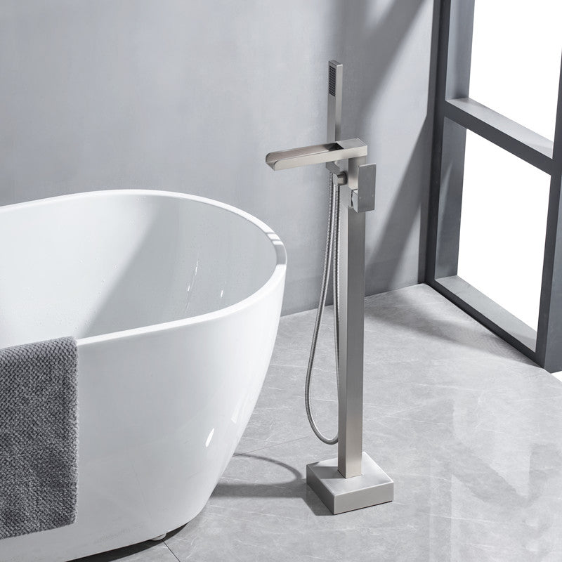 Floor Mounted Copper Freestanding Tub Filler Freestanding Low Arc Tub Filler Trim