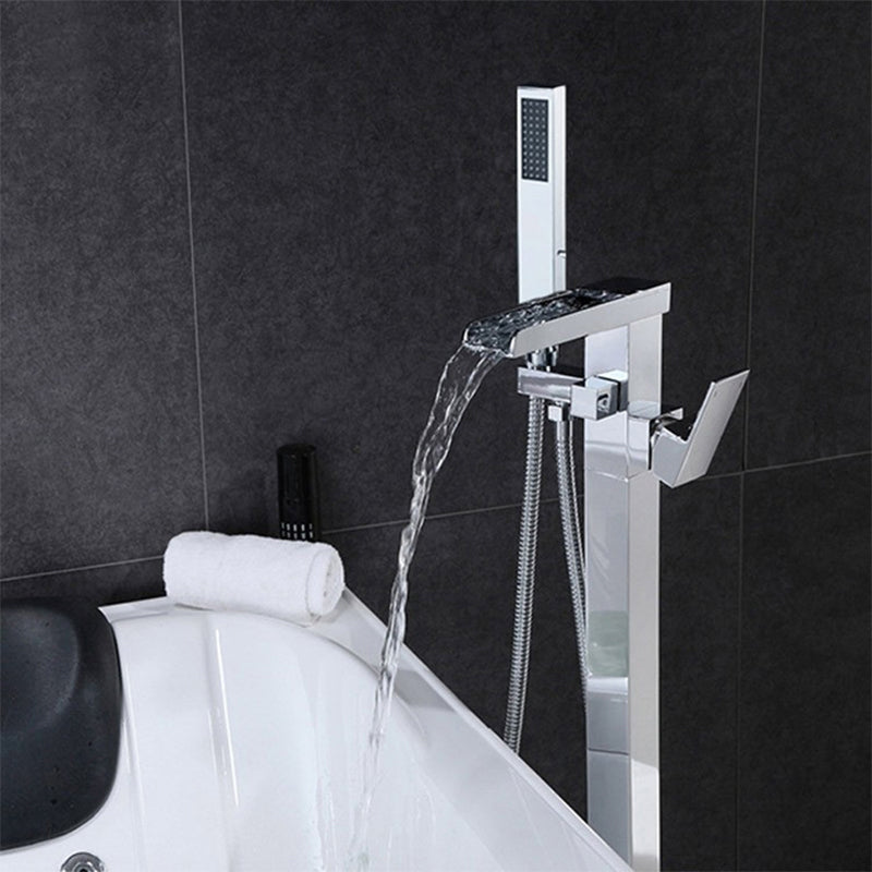 Floor Mounted Copper Freestanding Tub Filler Freestanding Low Arc Tub Filler Trim