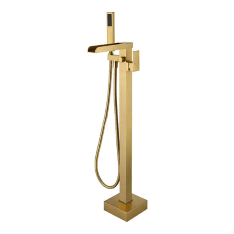 Floor Mounted Copper Freestanding Tub Filler Freestanding Low Arc Tub Filler Trim