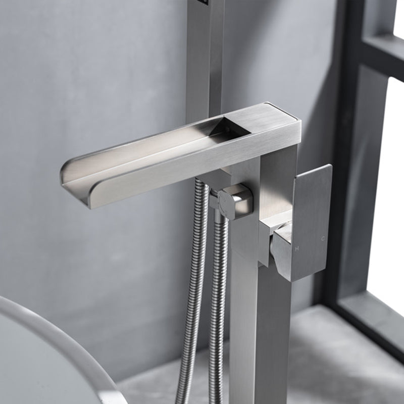 Floor Mounted Copper Freestanding Tub Filler Freestanding Low Arc Tub Filler Trim