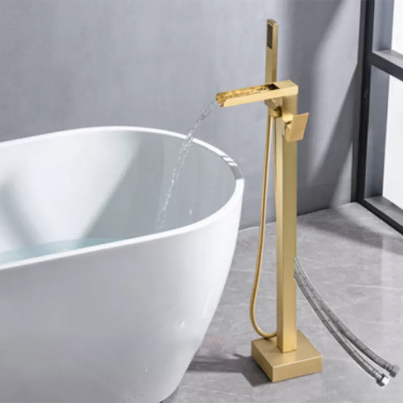 Floor Mounted Copper Freestanding Tub Filler Freestanding Low Arc Tub Filler Trim