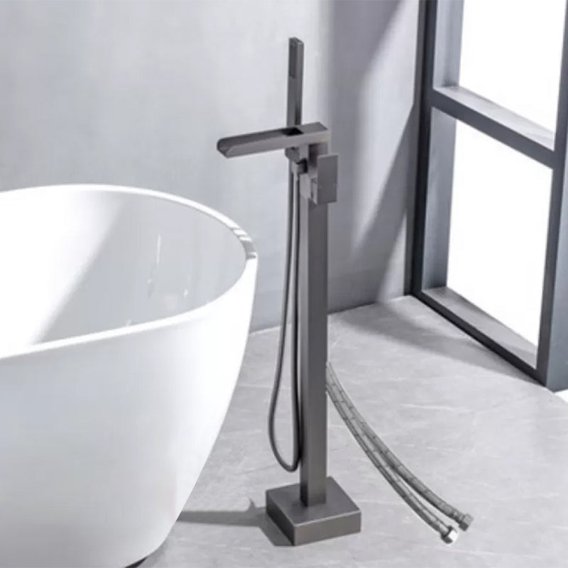 Floor Mounted Copper Freestanding Tub Filler Freestanding Low Arc Tub Filler Trim