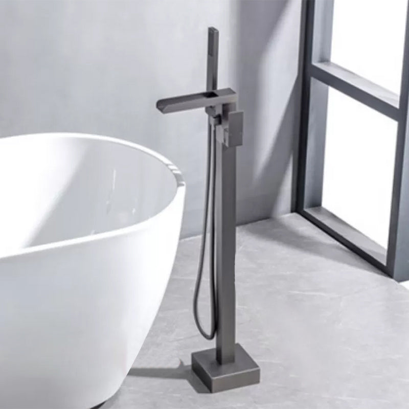 Floor Mounted Copper Freestanding Tub Filler Freestanding Low Arc Tub Filler Trim
