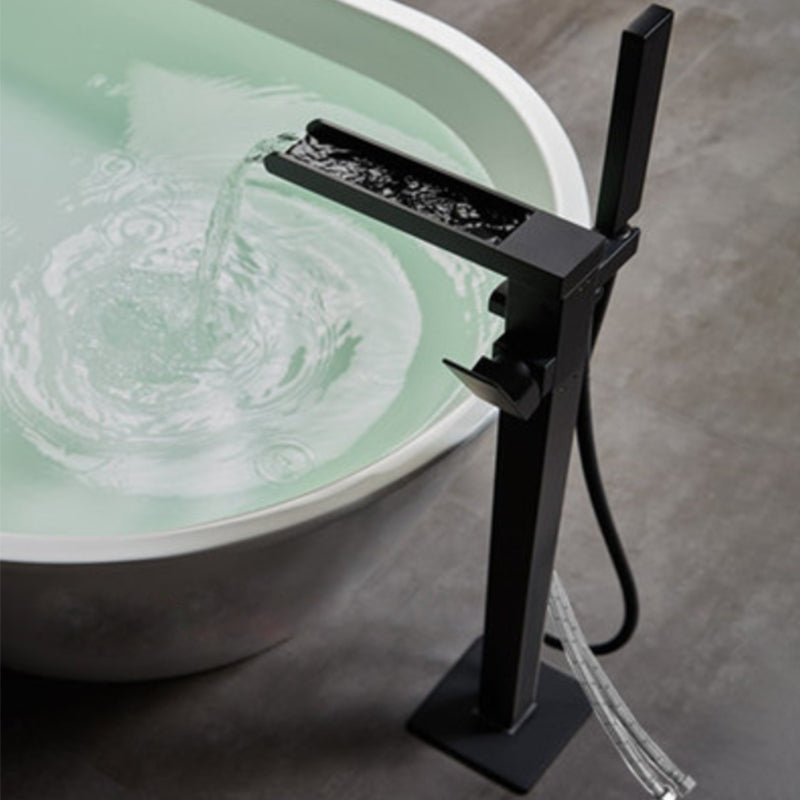 Floor Mounted Copper Freestanding Tub Filler Freestanding Low Arc Tub Filler Trim