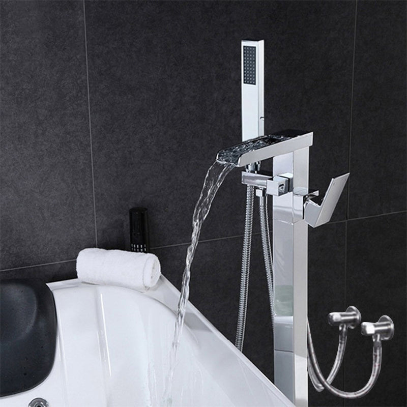 Floor Mounted Copper Freestanding Tub Filler Freestanding Low Arc Tub Filler Trim