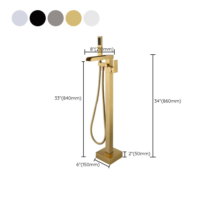 Floor Mounted Copper Freestanding Tub Filler Freestanding Low Arc Tub Filler Trim