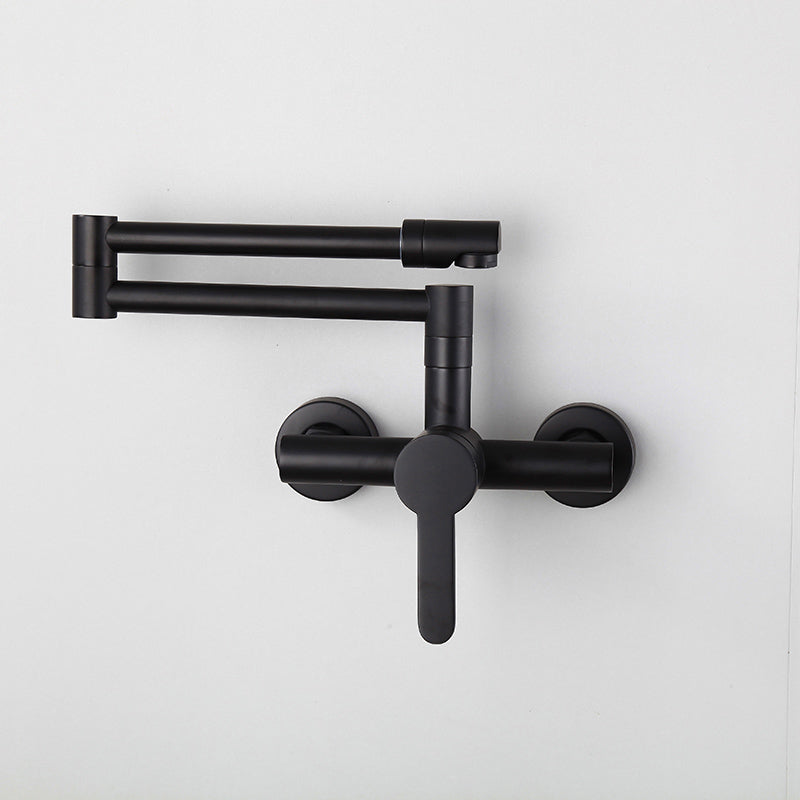 Wall Mounted Metal Tub Filler Low Arc Waterfall Bathroom Faucet with Hose