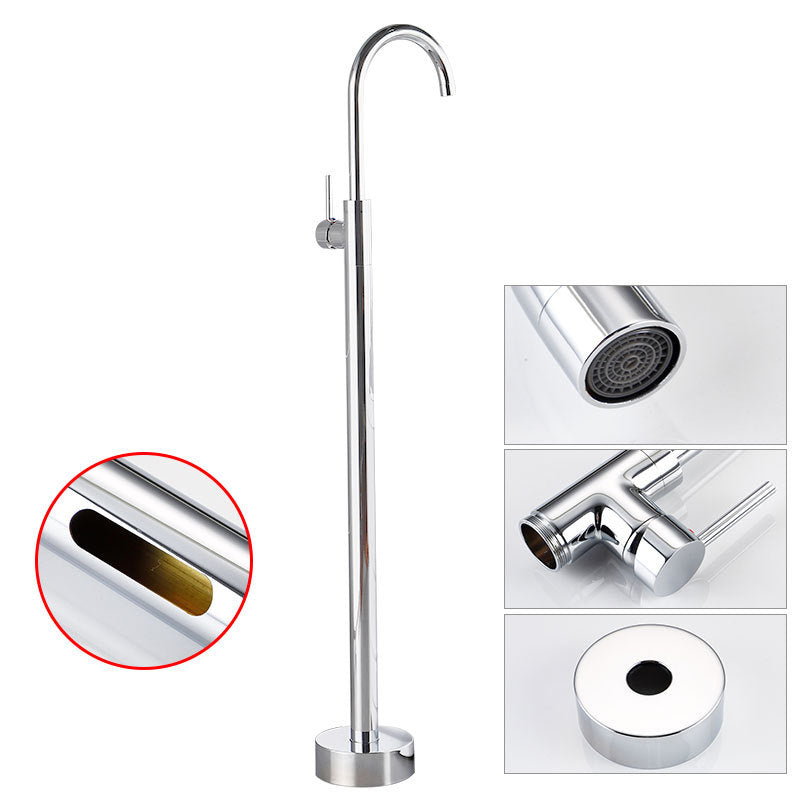 Modern Freestanding Tub Faucet Copper Floor Mount Free Standing Tub Filler Faucet