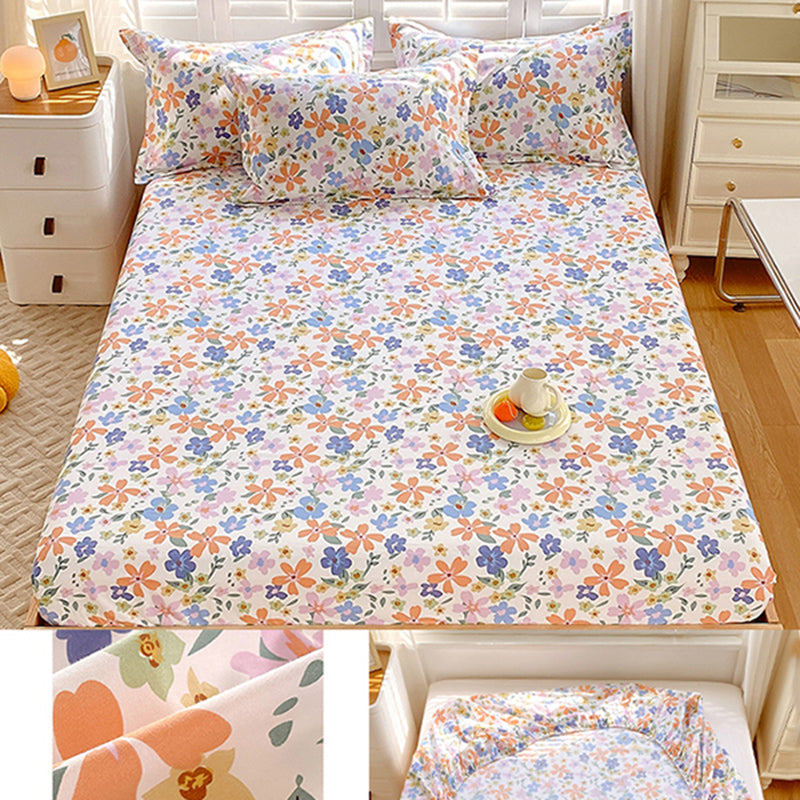 Cotton Fitted Sheet Single Piece Home Bedroom Simple Bed Sheet