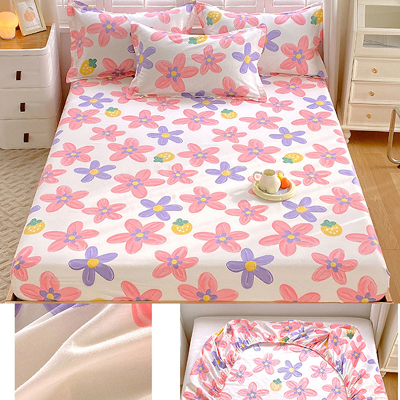 Cotton Fitted Sheet Single Piece Home Bedroom Simple Bed Sheet